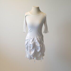 Giocam Gothic Crochet Sleeve Ruched Dress Women M Steampunk Victorian Feminine